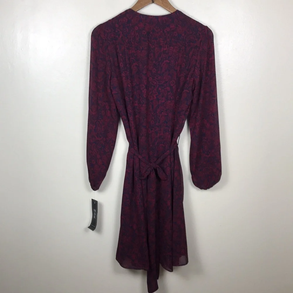 MSK Women's 8 Beet Red Paisley Fit & Flare Dress‎ Whimsigoth Goth Cocktail NEW